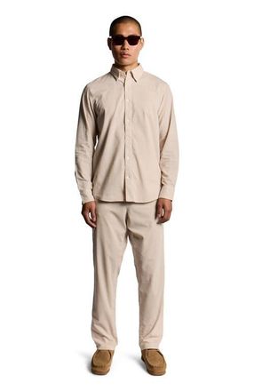 Lyle & Scott Long Sleeve Micro Corduroy Shirt in Putty at Nordstrom, Size Xx-Large