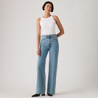 Levi's Ribcage Wide Leg Belted Jeans - Womens - 23X30 - Blue
