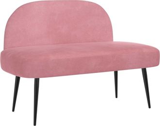 vidaXL Banco Tapizado Con Respaldo Rosa 110 X 60 X 76 Cm Terciopelo Vidaxl