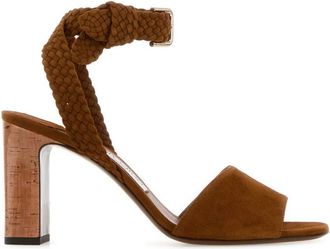 Jimmy Choo London Brown Solid Open Toe Heels