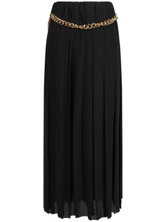 Balenciaga Chain-Detail Pleated Skirt - Black