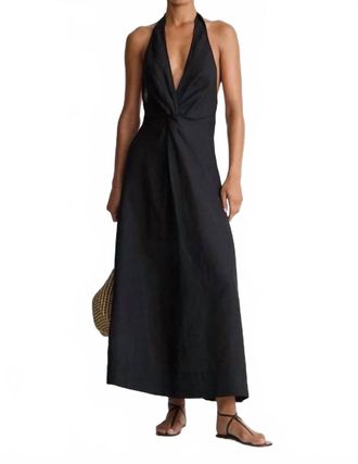 Apiece Apart Salome Halter Midi Dress In Black