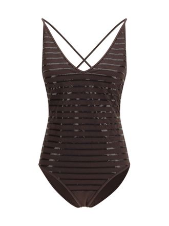 Brunello Cucinelli Womens One-Piece Swimsuit Cacao Nylon Swimwear Sea Clothing