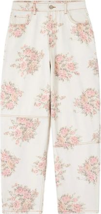 Ganni Jeans a fiori - Toni neutri