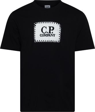 C.P. Company Mens 30/1 Jersey Logo Label T-Shirt in Black Cotton - Size X-Large