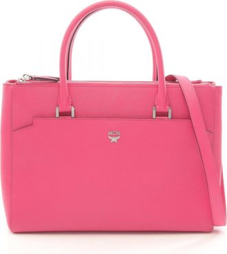 MCM Mcm Pink Leather Handbag Tote Bag (Pre-Owned)