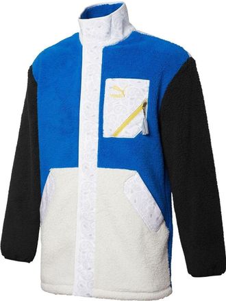 Puma Cuff Stand Collar Casual Jacket Blue White 534984-39