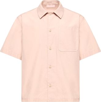 Moncler Moncler Cotton Poplin Short Sleeve Shirt, Men, Pink, Size: Xxl