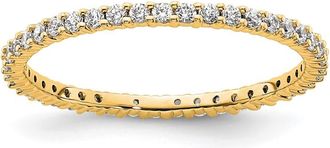 Diamond2Deal 14k Polished Shared Prong 1/2 Ct Diamond Eternity Band Ring