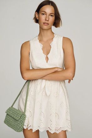 Maeve Belted Eyelet Mini Dress