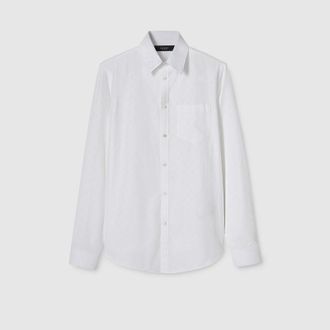 Gucci GG Cotton Poplin Shirt, Size 15++, White, Ready-to-wear