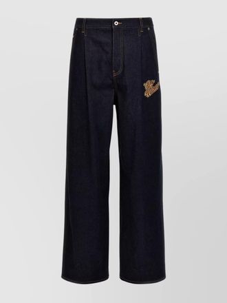 Off-white denim baggy tapered jeans