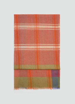 Mango 100% wool plaid scarf arancione - Donna - Taglia unica - MANGO