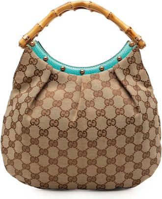 Gucci 2000-2015 Studded GG Canvas Bamboo hobo bag - Brown