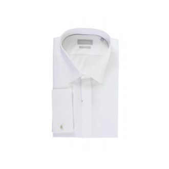 Michael Kors Slim Fit overhemd met knoop op de mouw - Heren - Zakelijke Overhemden - Wit - 5XL - Katoen - Overhemden