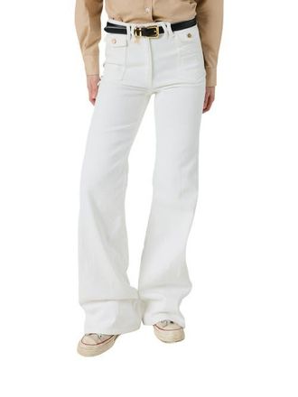 Gerard Darel High Rise Sculpting Flare Jeans in Optical White at Nordstrom, Size 6
