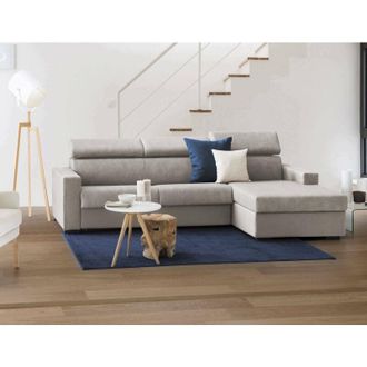 Talamo Italia Sofa Cama Alberta, Sof&aacute; De Esquina, 100% Made In Italy, Sof&aacute; Con Apertura Giratoria, Con Pen&iacute;nsula De Contenedores A La Derecha, Con Reposabrazos Est&aacute;