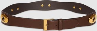 Gucci Belt With Square Buckle, Size Gucci 100, Brown, Leather