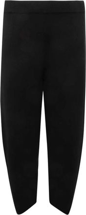 Max Mara Dula Gebreide Broek - Dames - Straight fit broeken - Zwart - L - Polyester - Broeken