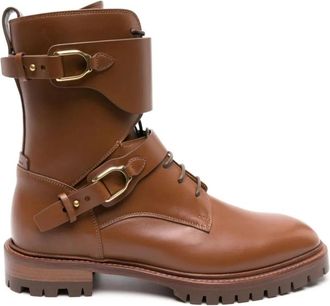 Ralph Lauren Marlie Bootie - Dames - Veterlaarzen - Bruin - 37 EU - Leer - Schoenen