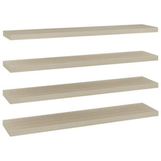 Berkfield Home Floating Wall Shelves 4 pcs Oak 120x23.5x3.8 cm MDF in Light Oak