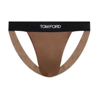 Tom Ford Bottoms, male, Brown, Size: XL Jockstraps with logo