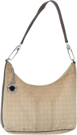 Bulgari Pre-owned Canvas Schoudertas - Dames - Vintage Schoudertas - Beige - ONE Size - Vintage