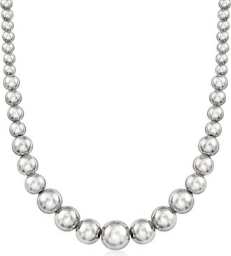 Ross-Simons Italian 6-14mm Sterling Silver Graduated Bead Necklace