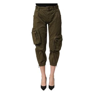 Dolce & Gabbana High Waist Cargo Trousers - female - Dolce & Gabbana - Cropped Trousers - Green - 2XS - Trousers