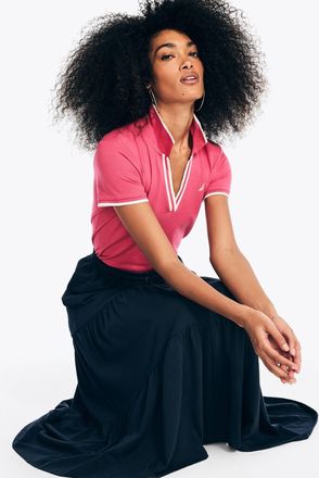 Nautica Womens Sustainably Crafted Deck Polo