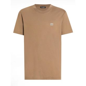Dolce & Gabbana T-Shirts, male, Brown, Size: 3XL Stylish Graphic Tee Shirt