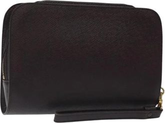 Louis Vuitton Pre-owned Leather clutches - Dames - Vintage Clutch - Bruin - ONE Size - Leer - Vintage