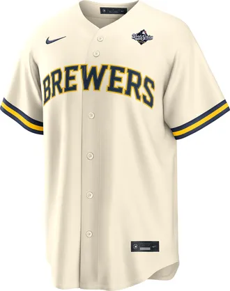 Nike Milwaukee Brewers 2026 World Series Participant Nike Mens MLB Replica Jersey in Brown | RP260IM4MZW-FFV