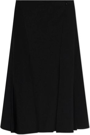 Jil Sander Wool Pleated Skirt - Dames - Midirokken - Zwart - 2XL - Wol - Rokken