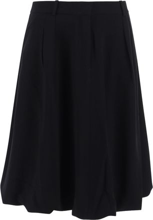 The Garment Black Voluminous Flared Acetate-Blend Midi Skirt