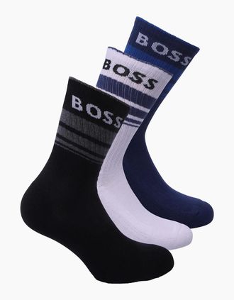 HUGO BOSS Mens 3 Pack of Short Socks - Multi - Size: 6/5.5/7/6.5/7.5/8