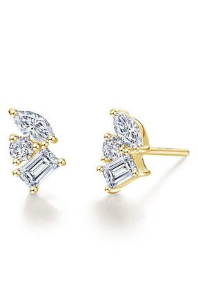 Lafonn Prismatic Simulated Diamond Stud Earrings in Gold at Nordstrom