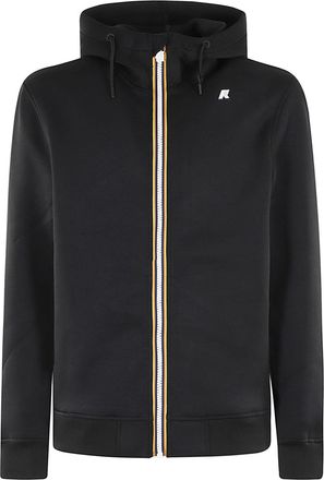 K-Way Black Rainer Lightweight Scuba Hooded Sweatshirt