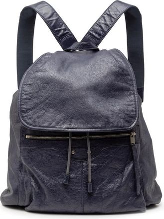 Balenciaga Pre-owned Balenciaga Lambskin Motocross Classic Traveler Backpack Unisex 340139