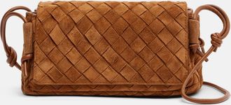 Bottega Veneta Notturno Intrecciato Small suede crossbody bag
