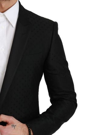 Dolce & Gabbana Black Slim Fit Coat Jacket MARTINI Mens Blazer