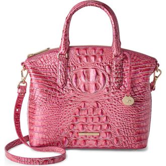 Brahmin Duxbury Croc Embossed Leather Satchel in French Rose Melbourne at Nordstrom