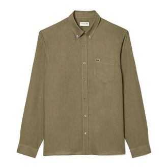 Lacoste Camicia in lino - Heren - Casual Overhemden - Groen - M - Linnen - Overhemden
