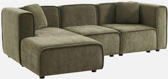 Sweeek Sof&aacute; Esquinero Izquierdo De Tela Liso, 3 Plazas