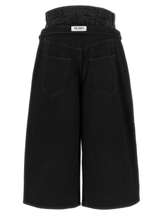 The Attico Womens Black Cotton Cropped Jeans Clothing