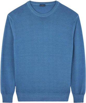 Paul & Shark Trui met ronde hals - Heren - Ronde hals truien - Blauw - L - Wol - Truien & Vesten