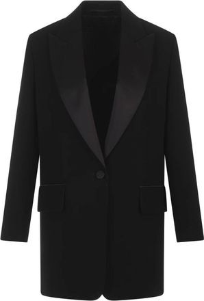 Max Mara Oversized Smoking Jacket - Dames - Blazers - Zwart - 2XS - Polyester - Jassen