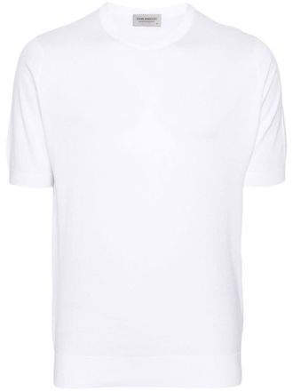 John Smedley Kempton knitted cotton T-shirt - White