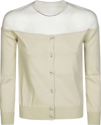 Maison Margiela Fitted Ribbed Cuffs Sheer Body Cardigan
