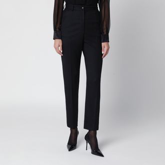 Dolce & Gabbana Pantaloni sartoriali neri in lana stretch